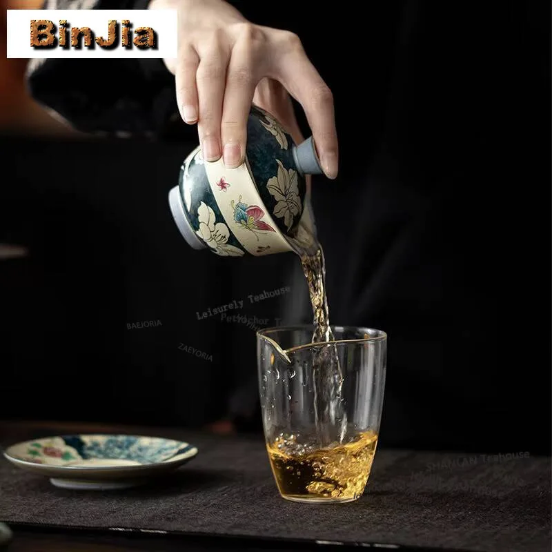 125ML Caramel Glaze Butterfly Lily Gaiwan Vintage Tea Tureen Tea Bowl With Lid Kit Tea Maker Cover Bowl Kung Fu Tea Set Craft
125ML Caramel Glaze Butterfly Lily Gaiwan Vintage Tea Tureen Tea Bowl With Lid Kit Tea Maker Cover Bowl Kung Fu Tea Set Craft