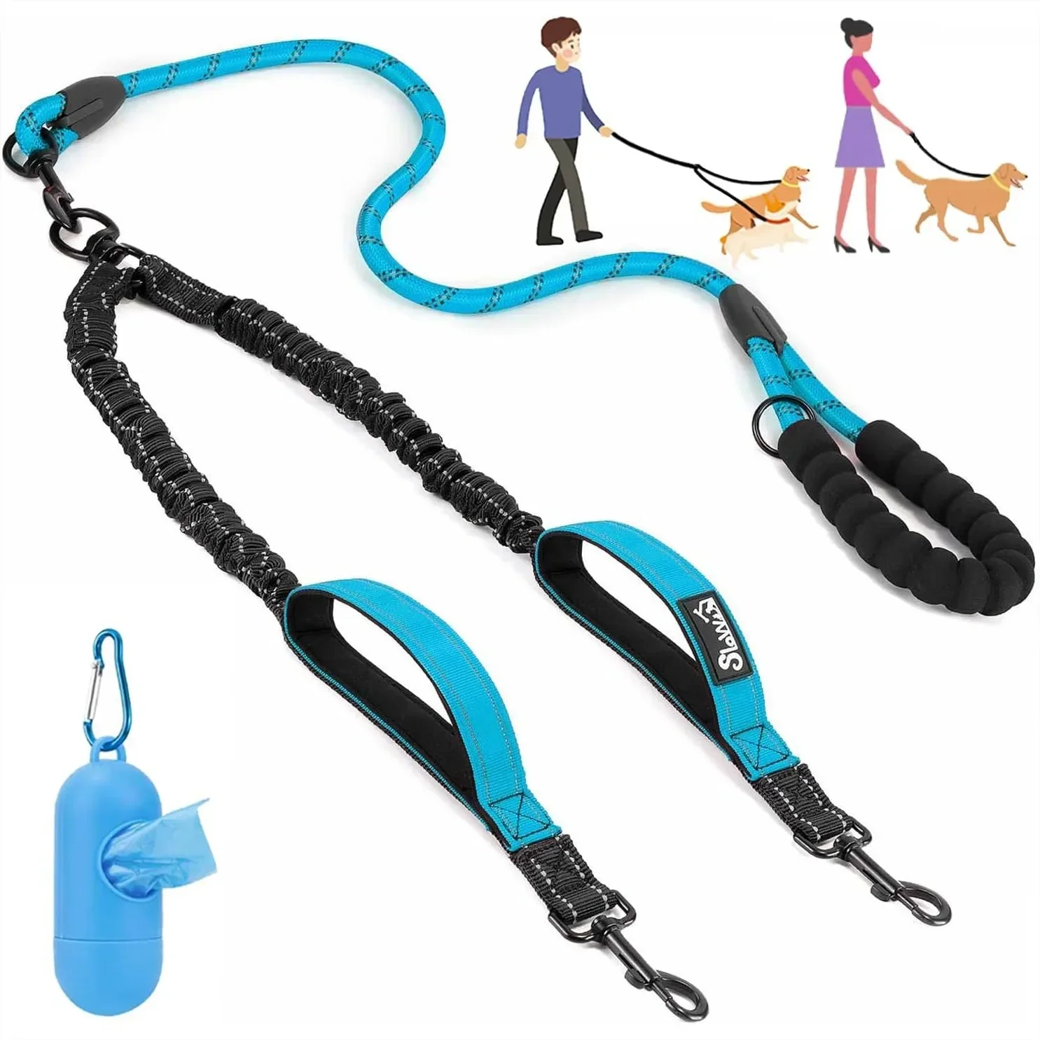 Double Dog Leash No Tangle 360 Swivel Heavy Duty Reflective Lead With Two Padded Handles Dual Dog Splitter Comfortable Shock Absorbing Walking Training For Small Medium Large Dogs Blue M
Double Dog Leash No Tangle 360 Swivel Heavy Duty Reflective Lead With Two Padded Handles Dual Dog Splitter Comfortable Shock Absorbing Walking Training For Small Medium Large Dogs Blue M