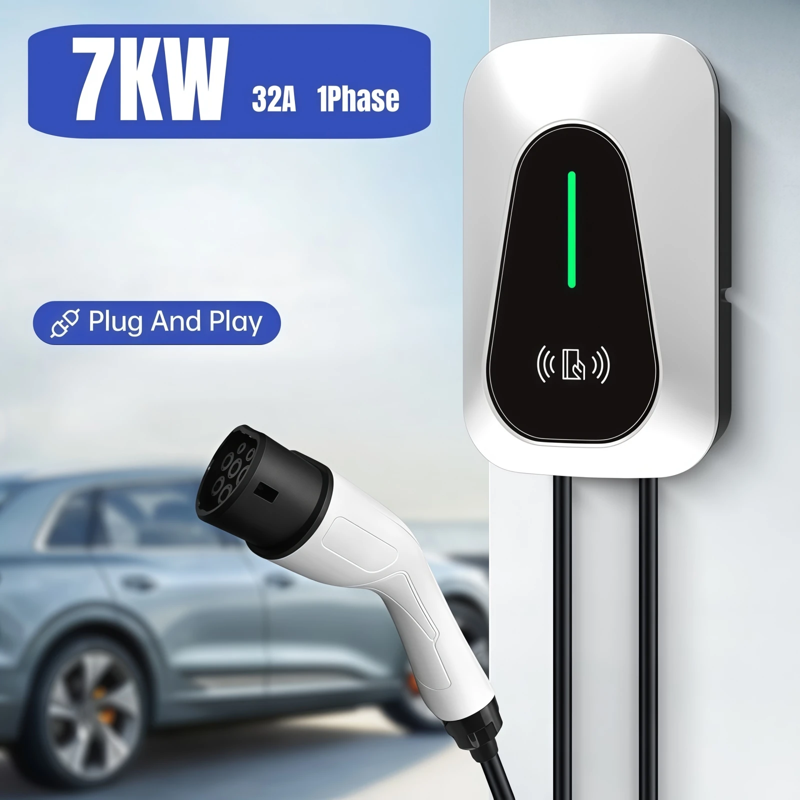 Type 2 EV Charging Station 7KW 32A Electric Vehicle Charger Type 1 GBT EV Chargers 1Phase Wallbox Type2 IEC62196 J1772 GB/T
Type 2 EV Charging Station 7KW 32A Electric Vehicle Charger Type 1 GBT EV Chargers 1Phase Wallbox Type2 IEC62196 J1772 GB/T
