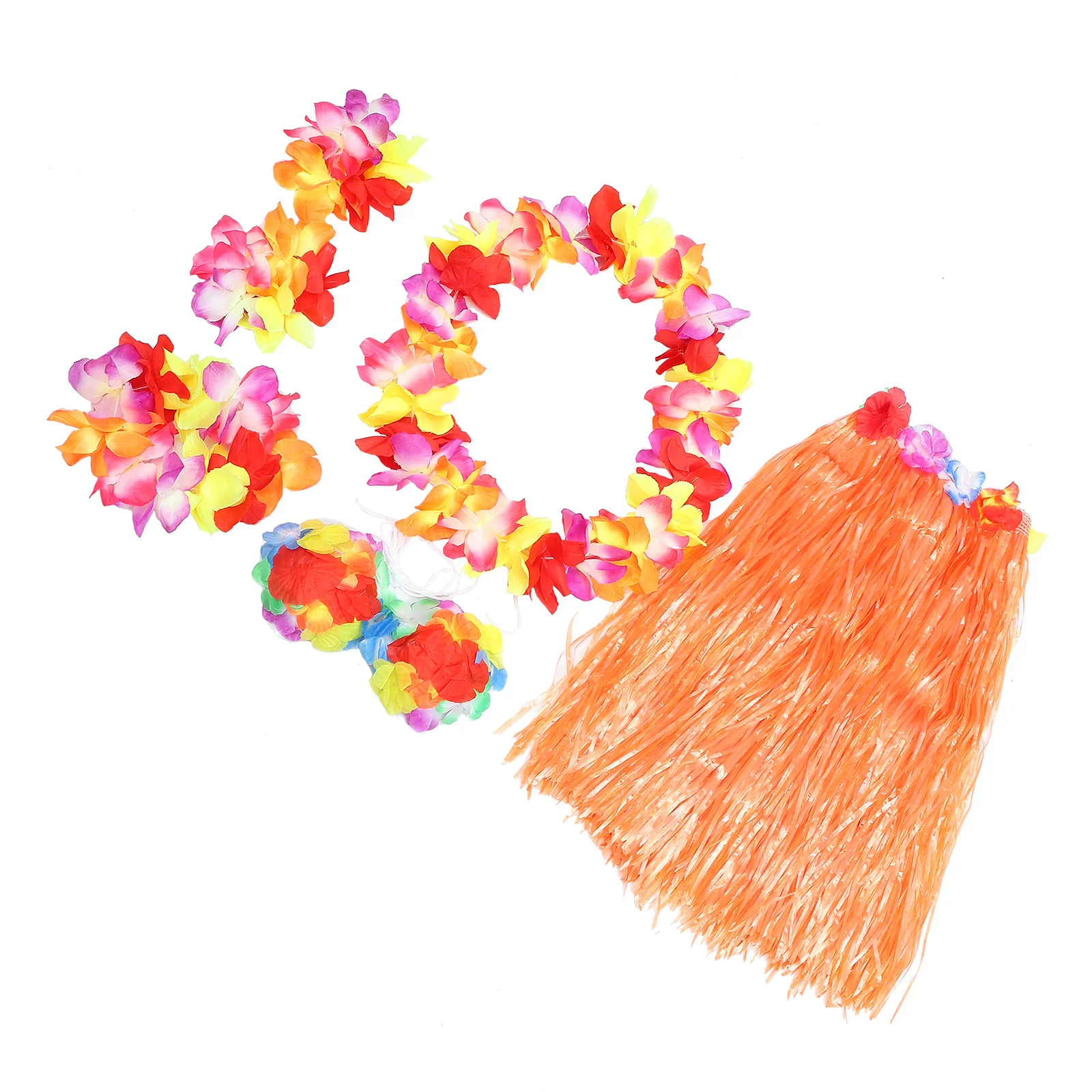 6pcs Hawaii Grass Skirt Set Dance Costume Kids Tropical Luau Party Flower Necklace Bracelets Headband Elastic Waist
6pcs Hawaii Grass Skirt Set Dance Costume Kids Tropical Luau Party Flower Necklace Bracelets Headband Elastic Waist