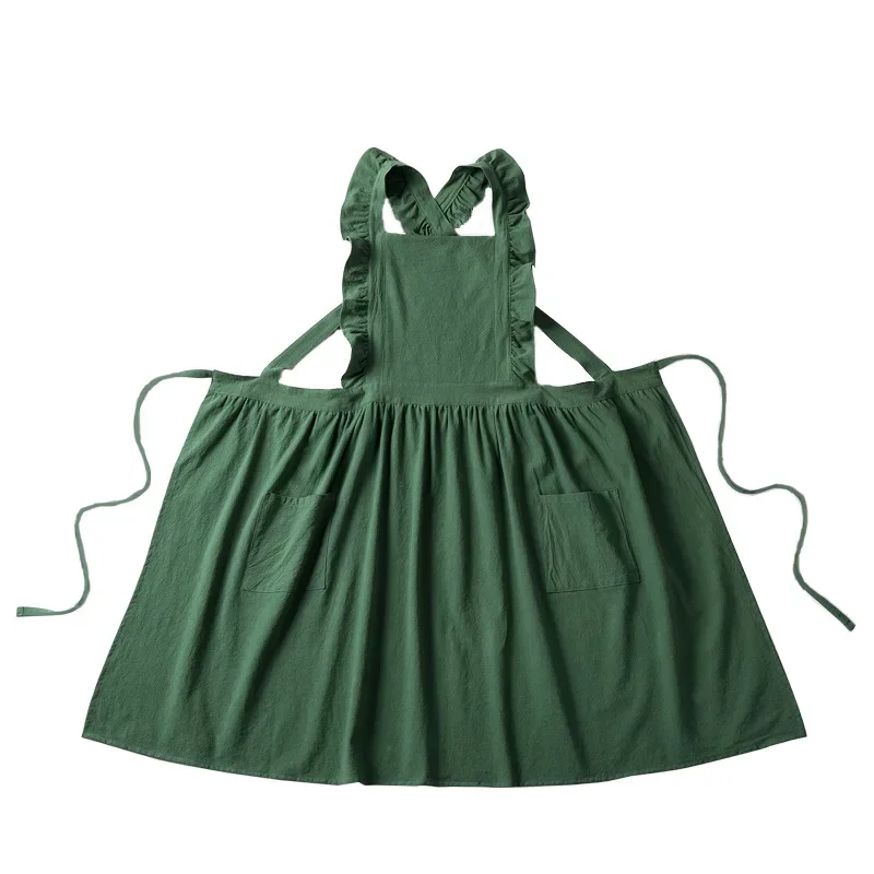 Household Lotus Leaf Lace Cotton and Linen Apron Kitchen Cafe Work Apron
Household Lotus Leaf Lace Cotton and Linen Apron Kitchen Cafe Work Apron