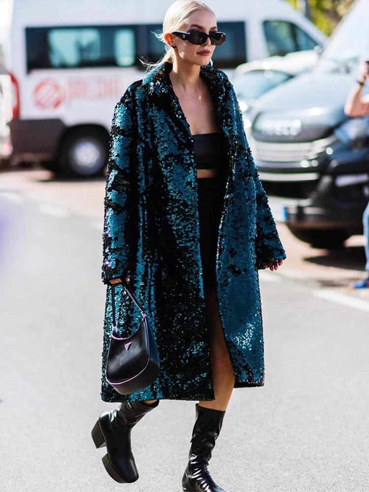 Naturaleye Spring New Green Shiny Sequin Mid-Length Back Split Fashion Design Women's Jacket High-End Coat Collar Single...
Naturaleye Spring New Green Shiny Sequin Mid-Length Back Split Fashion Design Women's Jacket High-End Coat Collar Single...