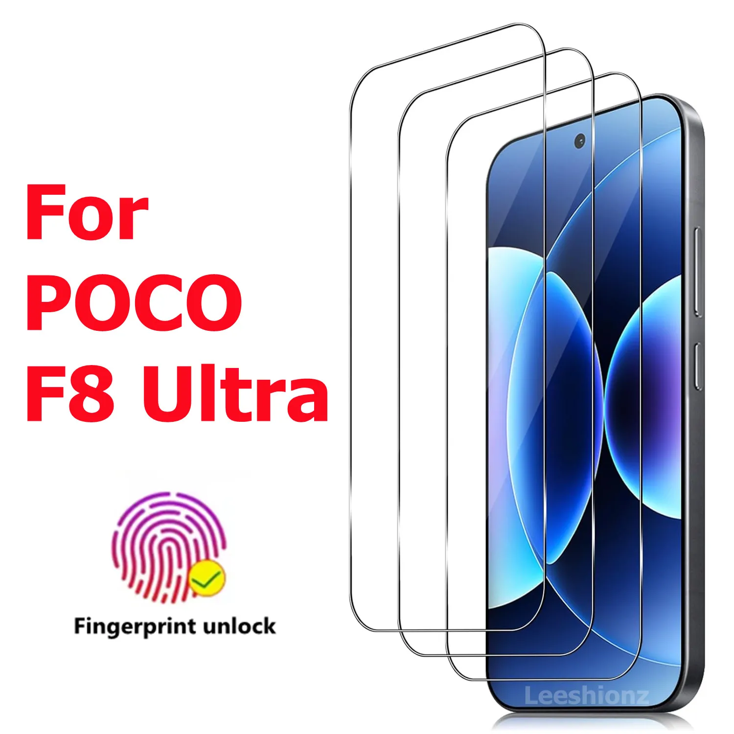 For poco F8 ultra tempered Glass Fingerprint unlock protective film, scratch resistant and bubble free
For poco F8 ultra tempered Glass Fingerprint unlock protective film, scratch resistant and bubble free