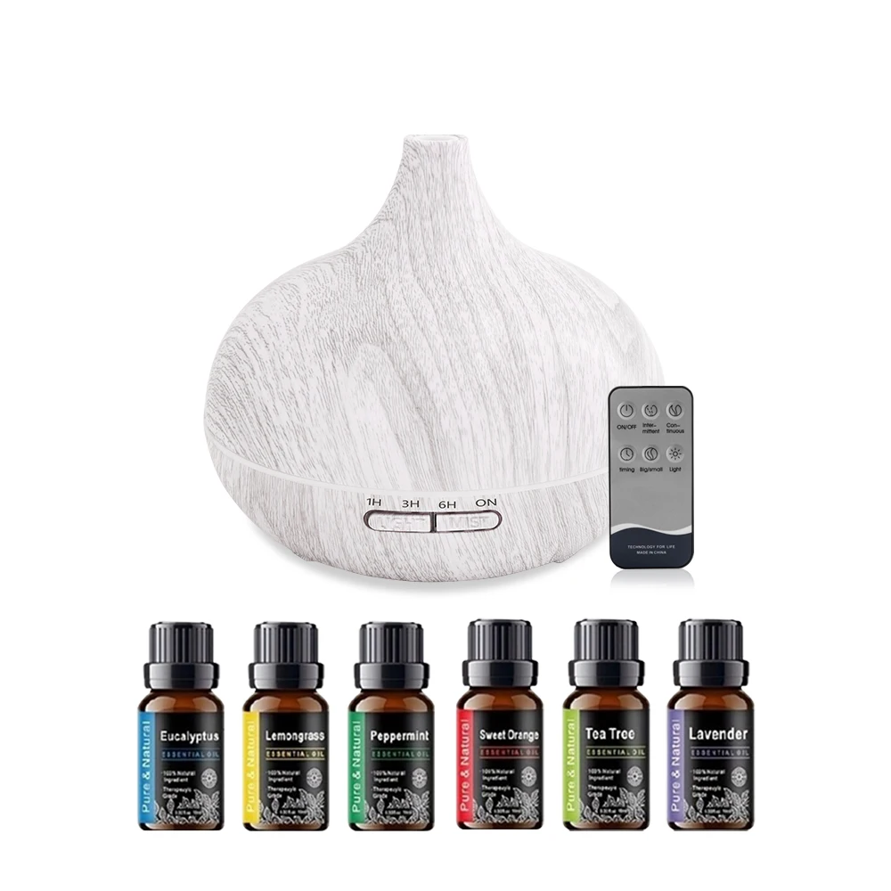 550ml Wood Grain Essential Oil Diffuser, Ultrasonic Aromatherapy Humidifier with Remote Control, 6 Oil Bottles Included
550ml Wood Grain Essential Oil Diffuser, Ultrasonic Aromatherapy Humidifier with Remote Control, 6 Oil Bottles Included