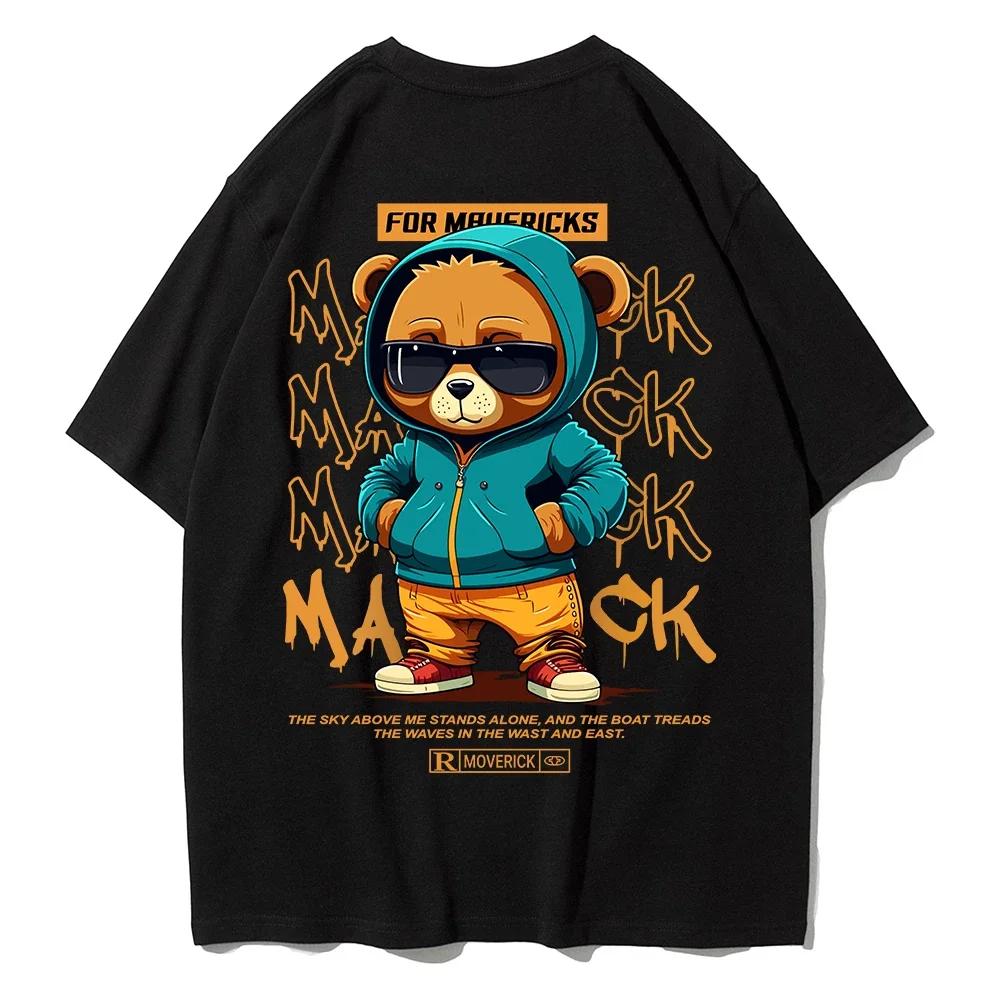 Men's cool bear 100% cotton T-shirt with round neck, loose top, comfortable and breathable casual wear, short sleeves
Men's cool bear 100% cotton T-shirt with round neck, loose top, comfortable and breathable casual wear, short sleeves