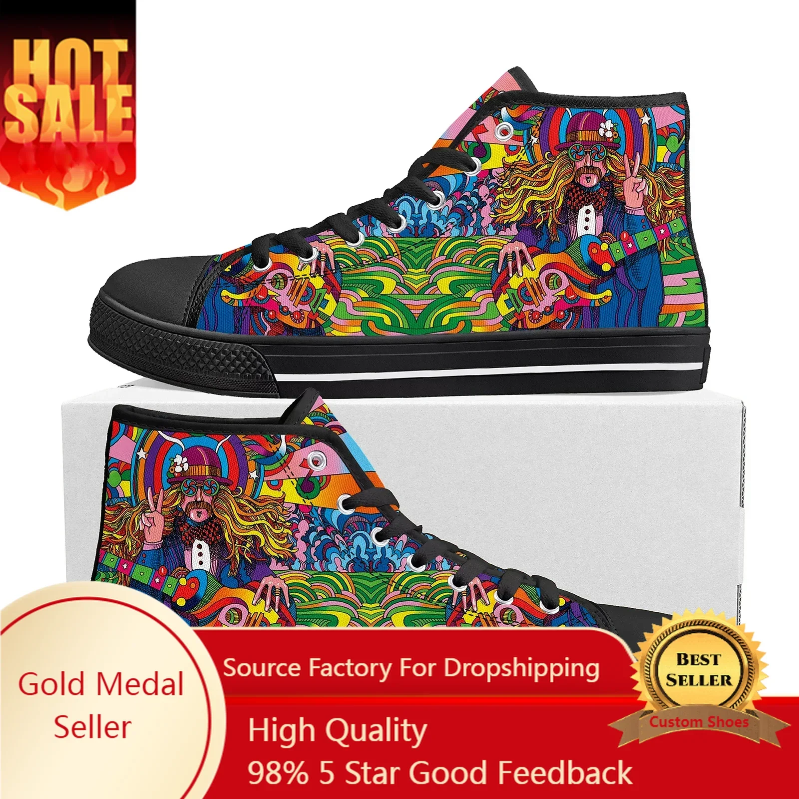 Colorful Guitar Hippie Rock High Top High Quality Sneakers Mens Womens Teenager Canvas Sneaker Custom Made Shoe Couple Shoes
Colorful Guitar Hippie Rock High Top High Quality Sneakers Mens Womens Teenager Canvas Sneaker Custom Made Shoe Couple Shoes