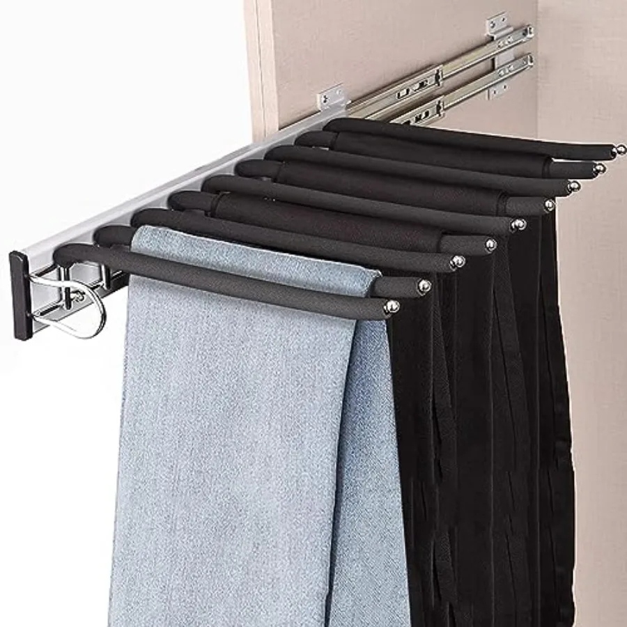 Pull Out Trousers Rack with 9 Arms Retractable Space Saving Clothes Pants Hanger Rail for Clothes Towel Scarf Trousers Tie 17.9
Pull Out Trousers Rack with 9 Arms Retractable Space Saving Clothes Pants Hanger Rail for Clothes Towel Scarf Trousers Tie 17.9