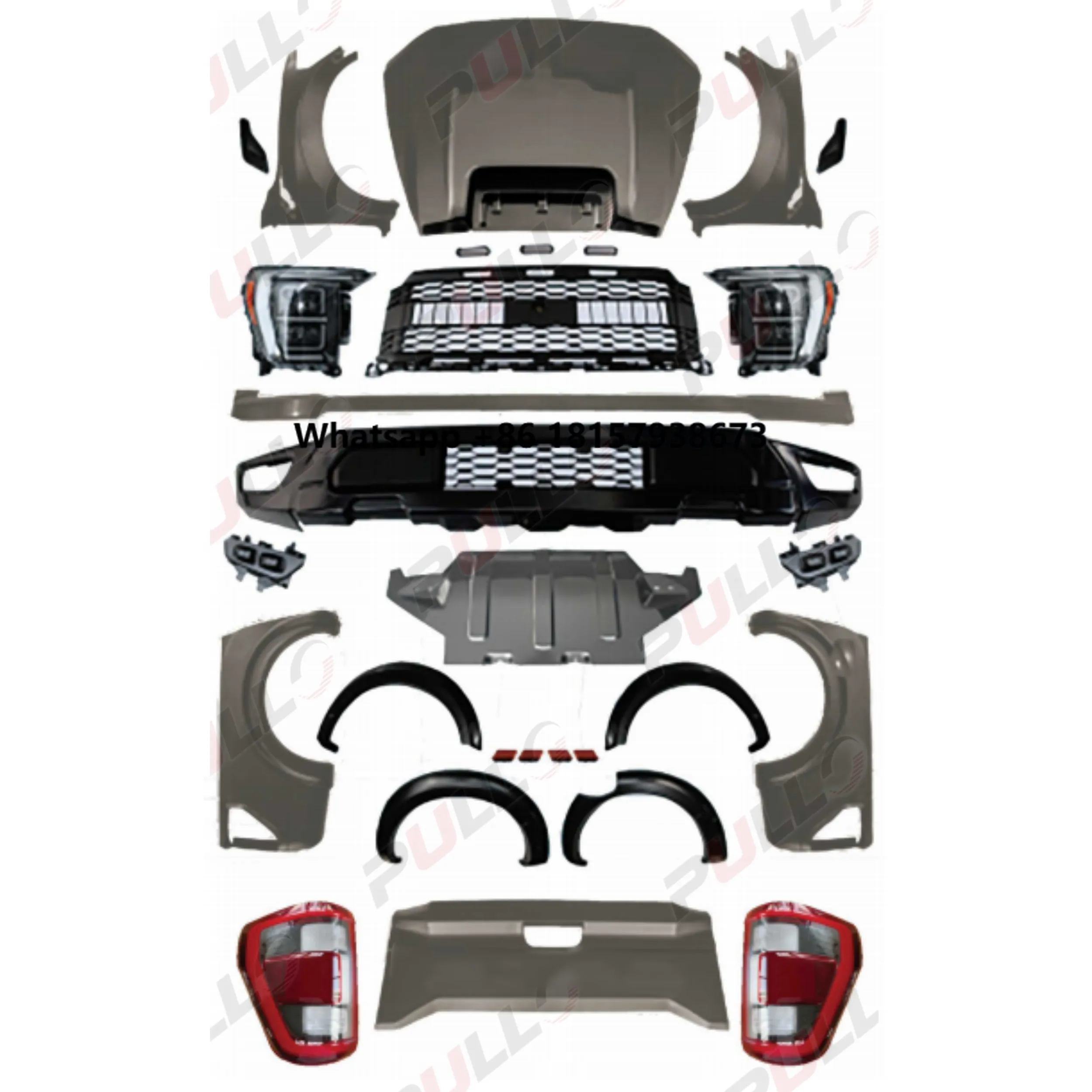Car Bumper Body Kit for FOR-D Ranger 12-21 Upgrade to F150 2021 raptor Style,with Auto Lamps,hood,fenders
Car Bumper Body Kit for FOR-D Ranger 12-21 Upgrade to F150 2021 raptor Style,with Auto Lamps,hood,fenders