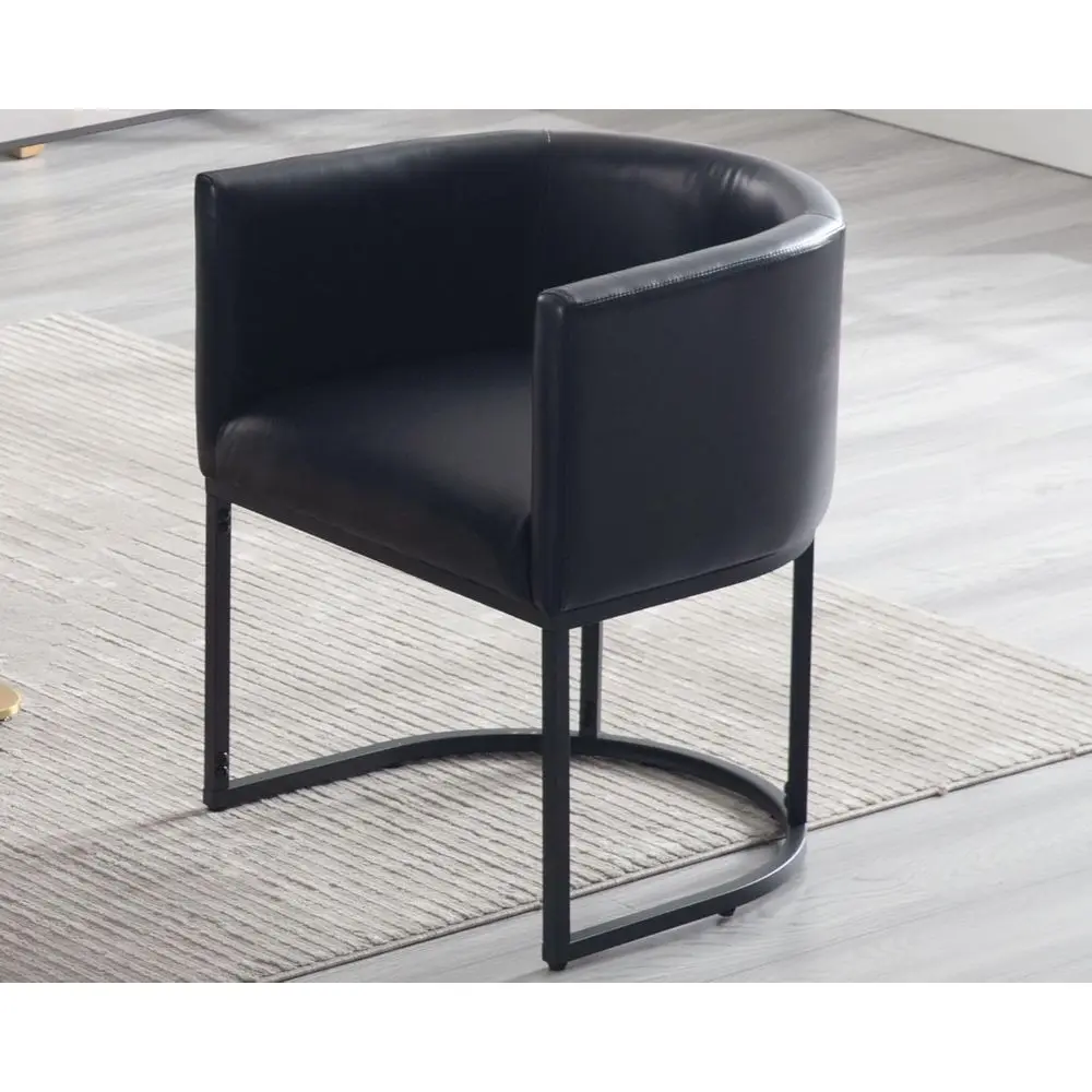 Leather Barrel Back Upholstered Dining Chair, Padded Seat for Restaurant or Home, Black
Leather Barrel Back Upholstered Dining Chair, Padded Seat for Restaurant or Home, Black