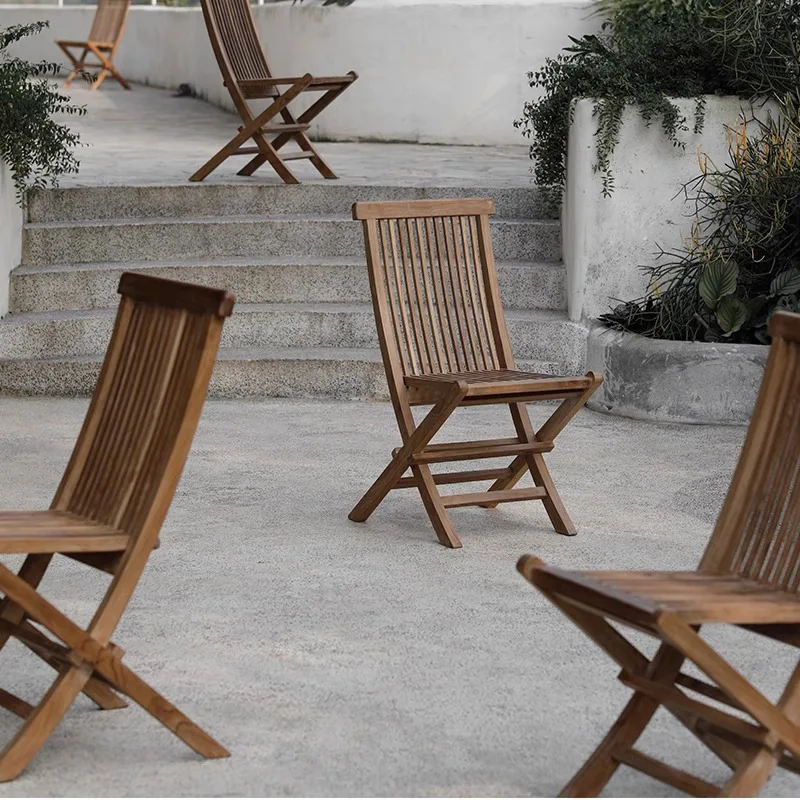 Outdoor foldable teak dining chair Household wabi sabi restaurant chair B & B hotel mortise solid wood back chair
Outdoor foldable teak dining chair Household wabi sabi restaurant chair B & B hotel mortise solid wood back chair