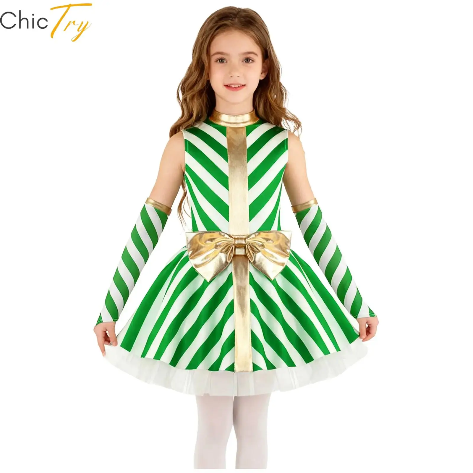 Kids Girls Christmas Candy Cane Costume Sleeveless Stripes Print Bow Tutu Leotard Dress Featuring Oversleeves for Festival Party
Kids Girls Christmas Candy Cane Costume Sleeveless Stripes Print Bow Tutu Leotard Dress Featuring Oversleeves for Festival Party