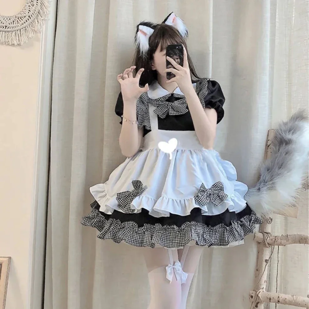 Gothic Lolita Maid Lingerie Set for Women Cat Costume plus Size Black White Apron Japanese Kawaii Party Outfit
Gothic Lolita Maid Lingerie Set for Women Cat Costume plus Size Black White Apron Japanese Kawaii Party Outfit