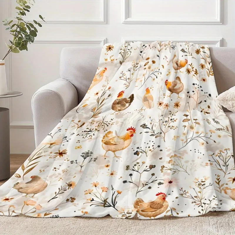 Vintage Watercolor Farm Chick and Floral Print Flannel Blanket - Soft, Warm Digital Printed Polyester Knit Quilt 150x200cm
Vintage Watercolor Farm Chick and Floral Print Flannel Blanket - Soft, Warm Digital Printed Polyester Knit Quilt 150x200cm