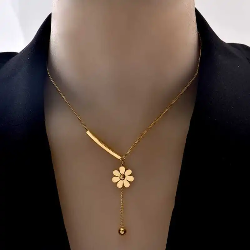 Chic Daisy Pendant Tassel Necklace – Titanium Steel Minimalist Jewelry, Fashionable Layering Chain for Women & Best Friends
Chic Daisy Pendant Tassel Necklace – Titanium Steel Minimalist Jewelry, Fashionable Layering Chain for Women & Best Friends