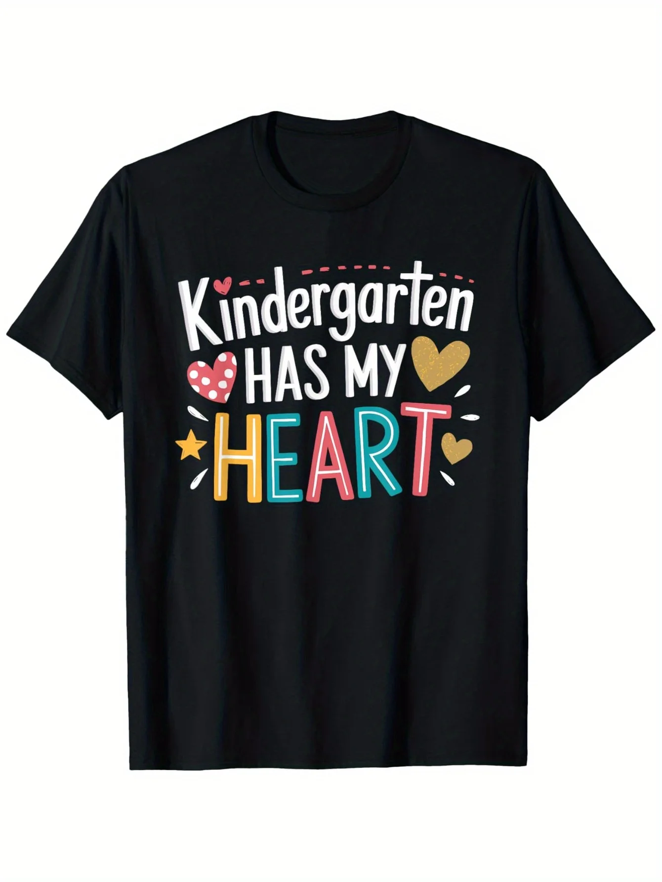 Kindergarten Teacher T-Shirt - "Kindergarten Occupies My Heart" - Colorful Print with Heart-Shaped Designs and Icons
Kindergarten Teacher T-Shirt - "Kindergarten Occupies My Heart" - Colorful Print with Heart-Shaped Designs and Icons