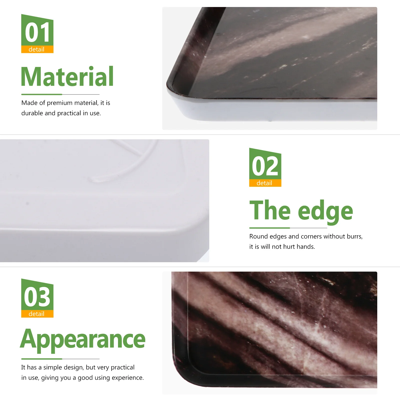 1Pcs Marble Design Rectangular Tray Storage Tray Simple Fruit Plate Snack Holder for Hotel Party Dessert Plate 
1Pcs Marble Design Rectangular Tray Storage Tray Simple Fruit Plate Snack Holder for Hotel Party Dessert Plate