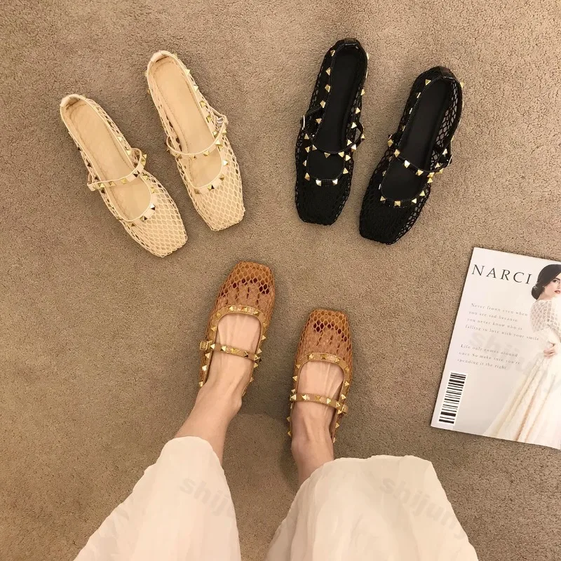 Women Square Headed Shoes Mesh Spring 2025 New Niche Fishing Net Flat Bottom Hollow Sandals Comfortable Beach Roman Style Shoes
Women Square Headed Shoes Mesh Spring 2025 New Niche Fishing Net Flat Bottom Hollow Sandals Comfortable Beach Roman Style Shoes