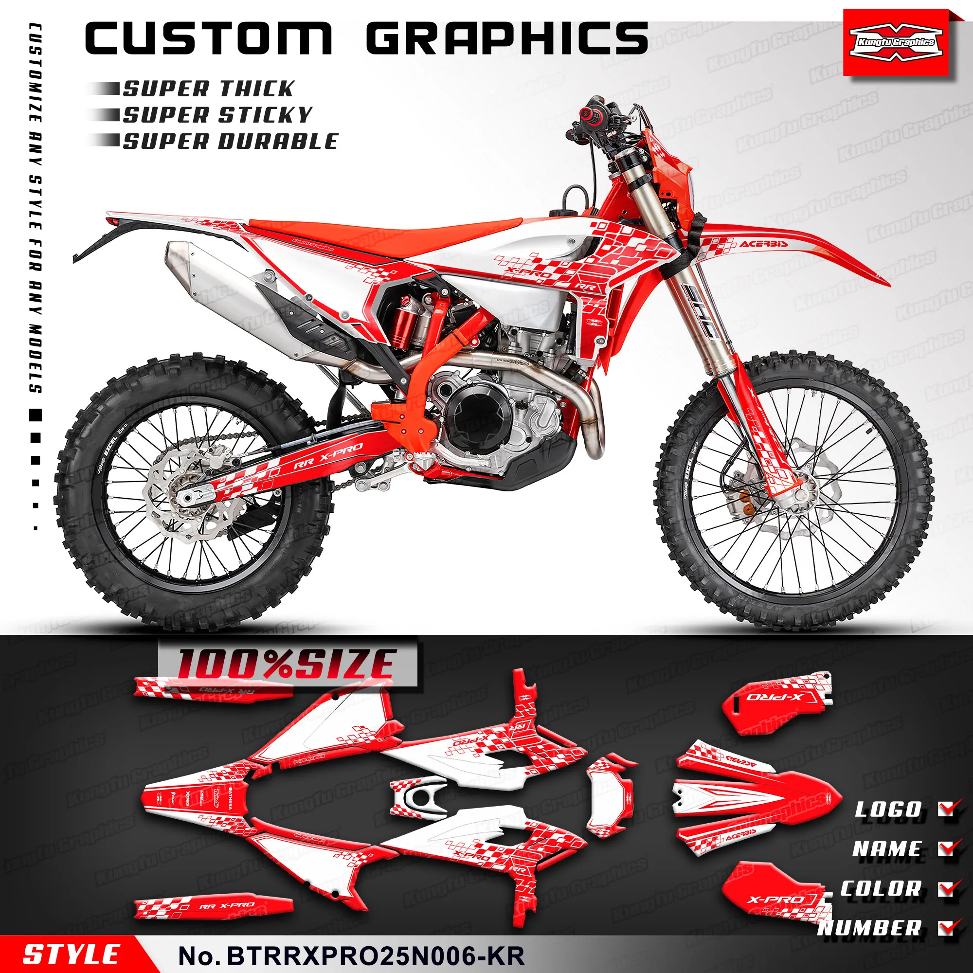 KUNGFU GRAPHICS Sticker Kit Motorcycle Graphics for 2025-2026 Beta RR / RR RACE / RR X-PRO 125 200 250 300 350 390 430 480 Decal
KUNGFU GRAPHICS Sticker Kit Motorcycle Graphics for 2025-2026 Beta RR / RR RACE / RR X-PRO 125 200 250 300 350 390 430 480 Decal