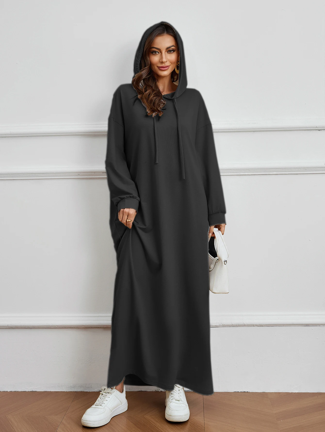 Muslim Womens Long Hooded Abaya Loose Fit Comfortable Soft Fabric Practical Design For Daily Wear Religious Occasions Long Dress
Muslim Womens Long Hooded Abaya Loose Fit Comfortable Soft Fabric Practical Design For Daily Wear Religious Occasions Long Dress