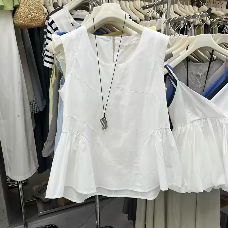 Summer New Style Korean Loose Design Commute Personality Vest Women Fashion Casual Sleeveless Top Trendy round Neck Shirt
Summer New Style Korean Loose Design Commute Personality Vest Women Fashion Casual Sleeveless Top Trendy round Neck Shirt