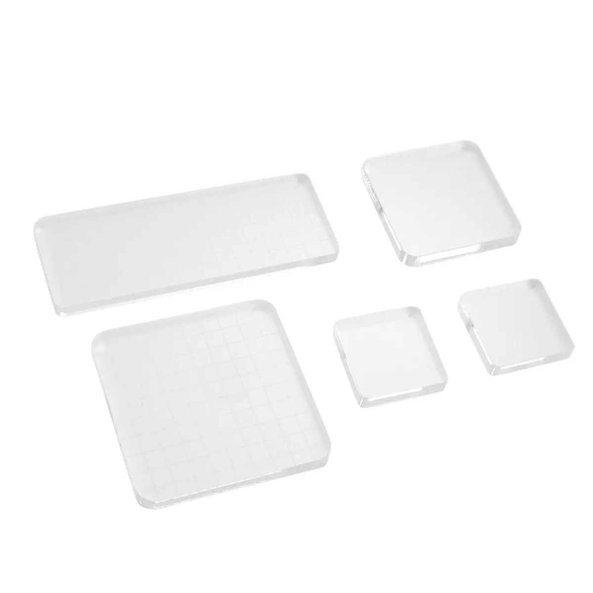 5Pcs Acrylic Stamp Blocks Transparent Stamp Block Pads with Grid Lines Smooth Edges for Scrapbooking Cards
5Pcs Acrylic Stamp Blocks Transparent Stamp Block Pads with Grid Lines Smooth Edges for Scrapbooking Cards