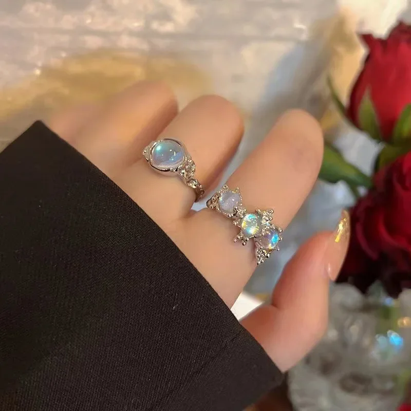 Y2K Oil Drip Rings Set Kpop Geometric Crystal Rings Heart Angle Rings Accessories Moonstone Jewelry for Women Cute 2022
Y2K Oil Drip Rings Set Kpop Geometric Crystal Rings Heart Angle Rings Accessories Moonstone Jewelry for Women Cute 2022