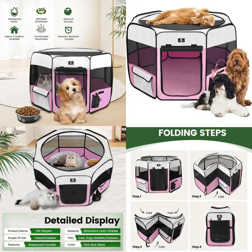 Очень большой розовый вольер для животных из ткани Оксфорд 600D со съемной верхней частью на молнии для собак и кошек, подходит для использования в помещении и на улице
Очень большой розовый вольер для животных из ткани Оксфорд 600D со съемной верхней частью на молнии для собак и кошек, подходит для использования в помещении и на улице