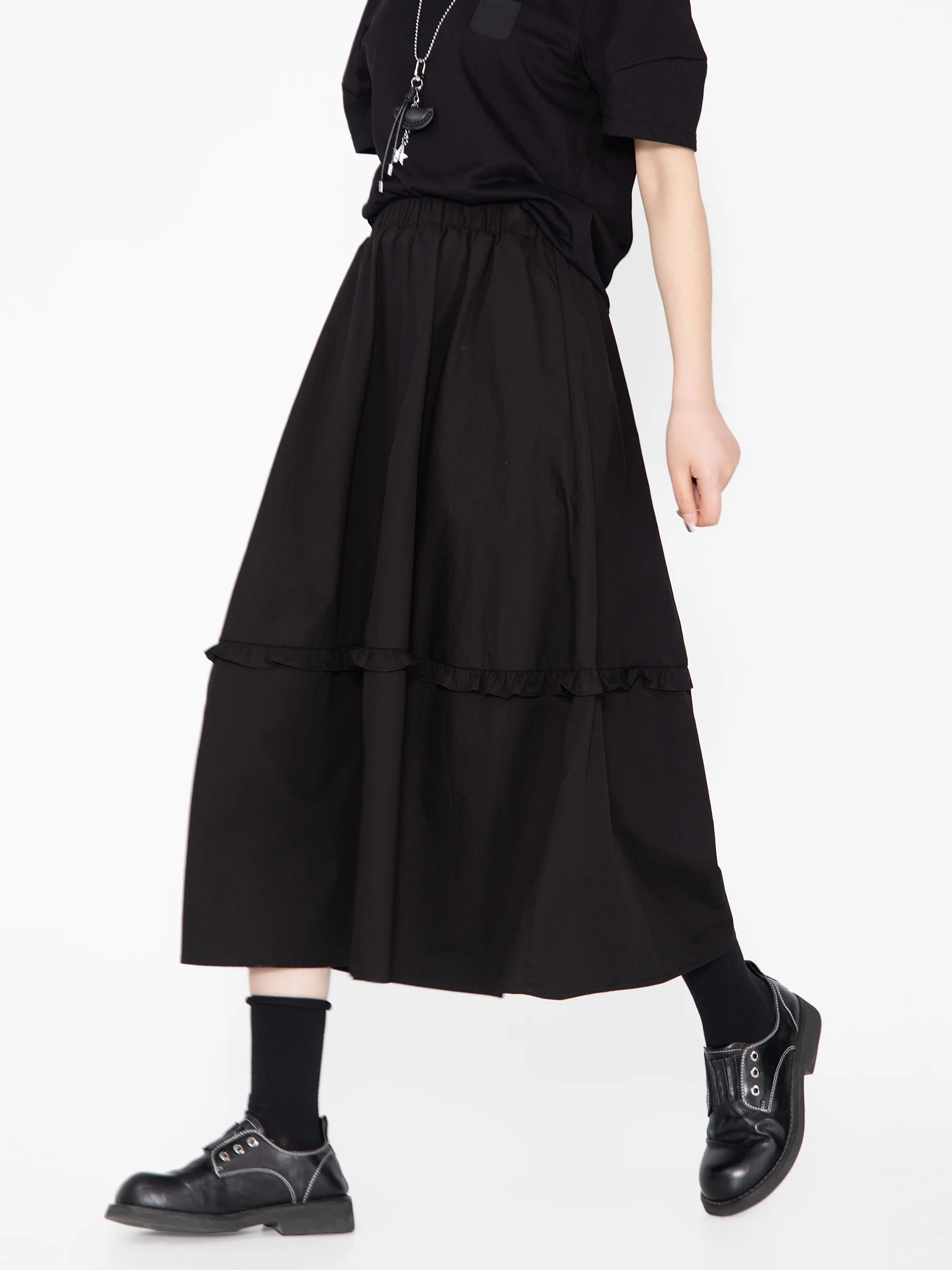 Black Flower Bud Skirt High Waist A-Line Midi Women's Fashion Spring Summer Bookru Breathable Skin-Friendly Cotton Gored Hem
Black Flower Bud Skirt High Waist A-Line Midi Women's Fashion Spring Summer Bookru Breathable Skin-Friendly Cotton Gored Hem