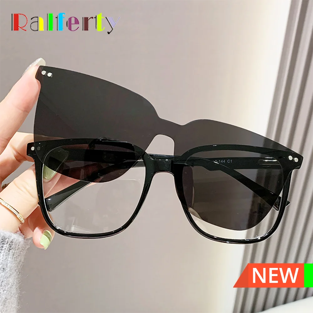Ralferty 2 In 1 Magnet Sunglasses Women Men Polarized UV Square TR90 Clip On Glasses Frame Customize Medical Prescription Lenses
Ralferty 2 In 1 Magnet Sunglasses Women Men Polarized UV Square TR90 Clip On Glasses Frame Customize Medical Prescription Lenses
