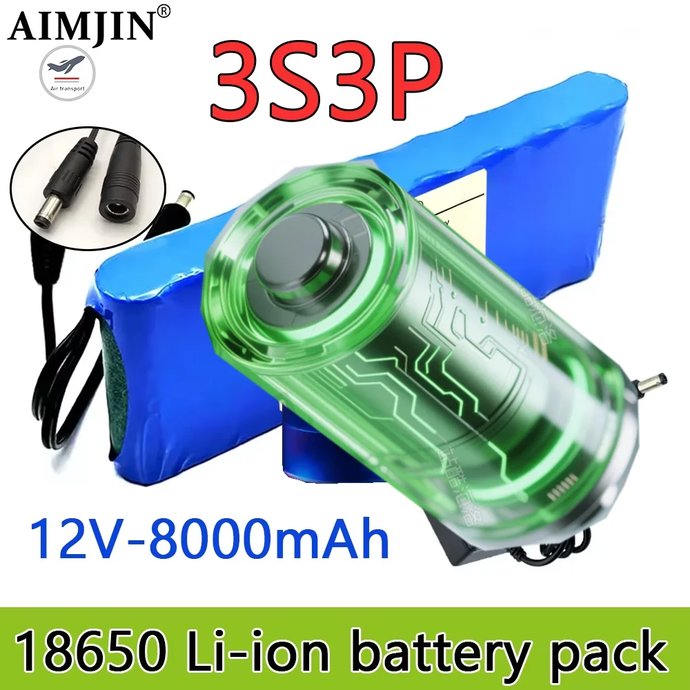 3S3P12V battery pack 18650 lithium-ion rechargeable battery with a large capacity of 8000mAh, equipped with BMS and charger
3S3P12V battery pack 18650 lithium-ion rechargeable battery with a large capacity of 8000mAh, equipped with BMS and charger