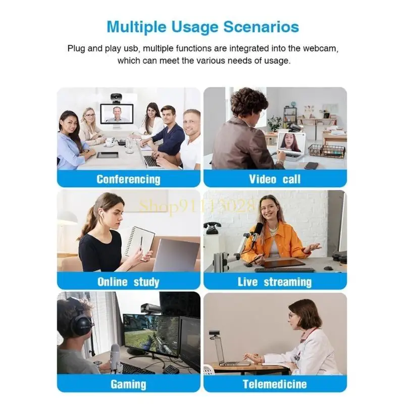 J1HC Webcam 1080P Computer Camera with Speaker Microphone 1080P Auto for Live Streaming Video Conference Usb Camera
J1HC Webcam 1080P Computer Camera with Speaker Microphone 1080P Auto for Live Streaming Video Conference Usb Camera
