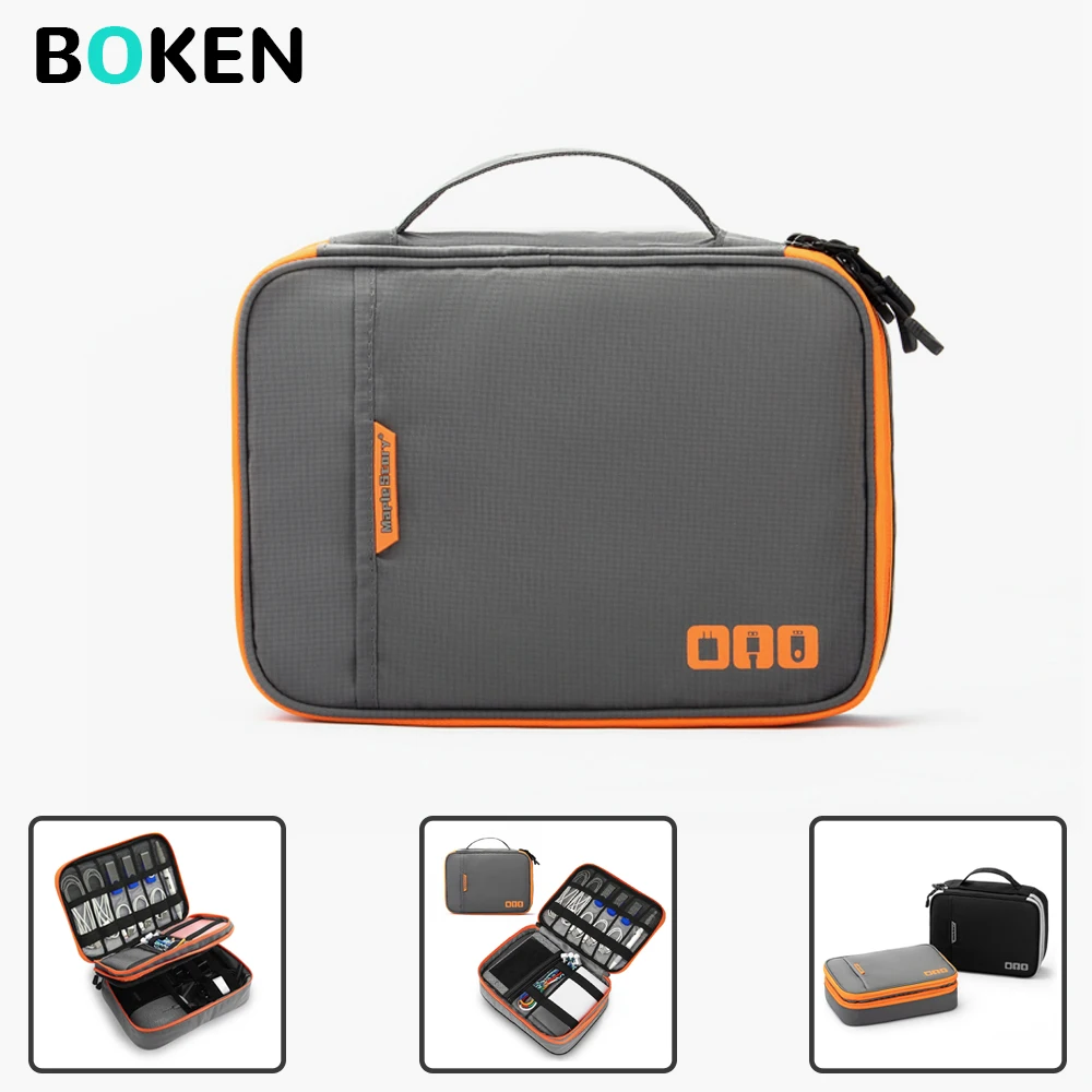 Multi-Compartment Portable Electronic Organizer Bag, Double Layer Cable Storage Case Tech Accessories Pouch for Travel & Daily
Multi-Compartment Portable Electronic Organizer Bag, Double Layer Cable Storage Case Tech Accessories Pouch for Travel & Daily