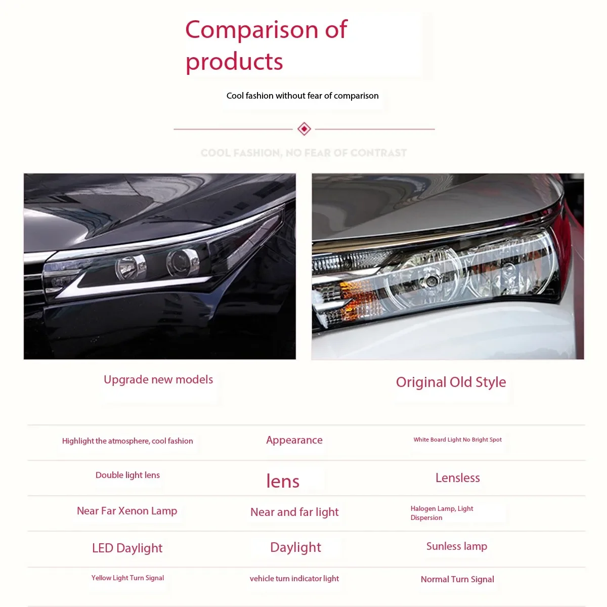 Car Accessories LED Head Lamps Assembly For Toyota Corolla 2014-2021 Front Lights DRL Low/High Beam Turn Signal
Car Accessories LED Head Lamps Assembly For Toyota Corolla 2014-2021 Front Lights DRL Low/High Beam Turn Signal