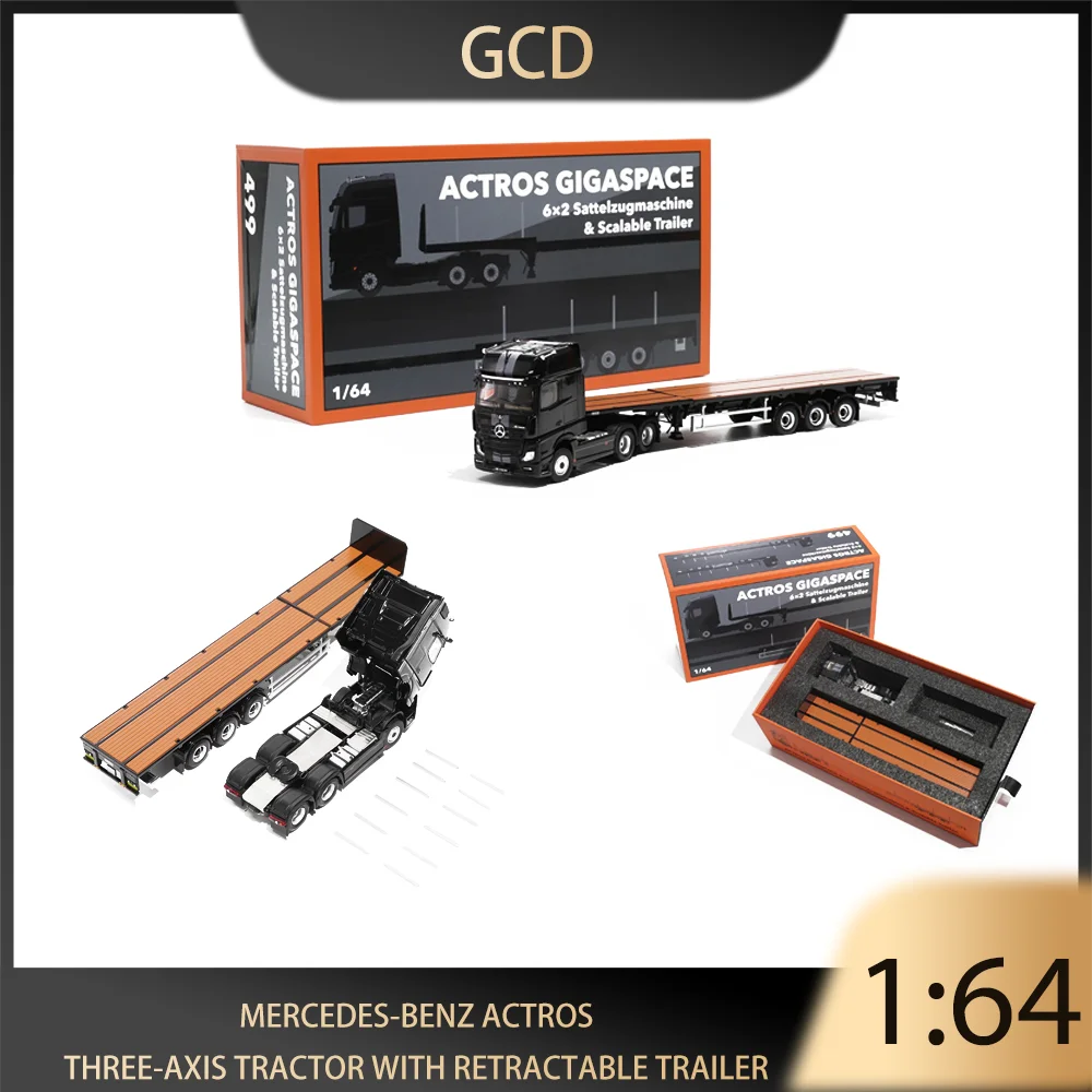 GCD 1:64 Mercedes-Benz Actros Three-axis Tractor with Retractable Trailer Alloy Premium Diecast Car Model Vehicle Collectible 
GCD 1:64 Mercedes-Benz Actros Three-axis Tractor with Retractable Trailer Alloy Premium Diecast Car Model Vehicle Collectible