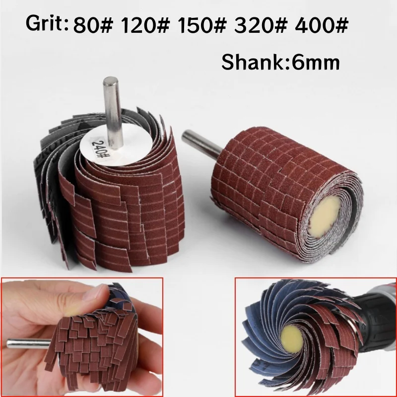 6mm Shank 80 120 150-400 Grit Sanding Cloth Wheel Wood Metal Abrasive Grinding Head Derusting Buffing Polishing Curved Surface
6mm Shank 80 120 150-400 Grit Sanding Cloth Wheel Wood Metal Abrasive Grinding Head Derusting Buffing Polishing Curved Surface