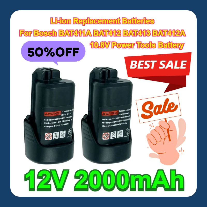 BAT420 12V 2000mAh Li-ion Replacement Batteries For Bosch BAT411A BAT412 BAT413 BAT412A 10.8V Power Tools Battery
BAT420 12V 2000mAh Li-ion Replacement Batteries For Bosch BAT411A BAT412 BAT413 BAT412A 10.8V Power Tools Battery
