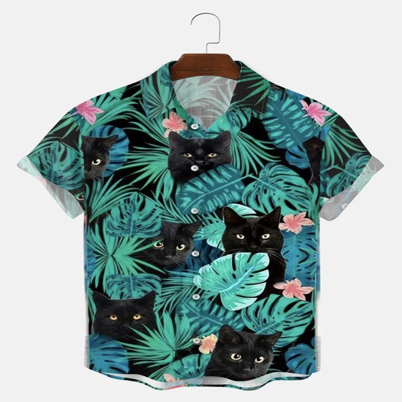 Tropical Plants And Black Cat Print Hawaiian Shirt 3D Printed Hawaiian Shirt for Men and Women Casual Shirt Unisex
Tropical Plants And Black Cat Print Hawaiian Shirt 3D Printed Hawaiian Shirt for Men and Women Casual Shirt Unisex
