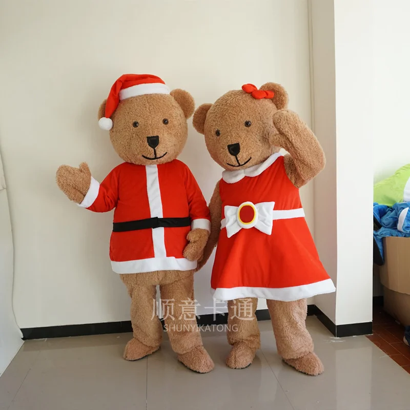 Brown Teddy Bear Mascot Costume with Christmas Dress Cartoon Doll Outfits Full Set Adult Halloween Promotion Performance Suits
Brown Teddy Bear Mascot Costume with Christmas Dress Cartoon Doll Outfits Full Set Adult Halloween Promotion Performance Suits