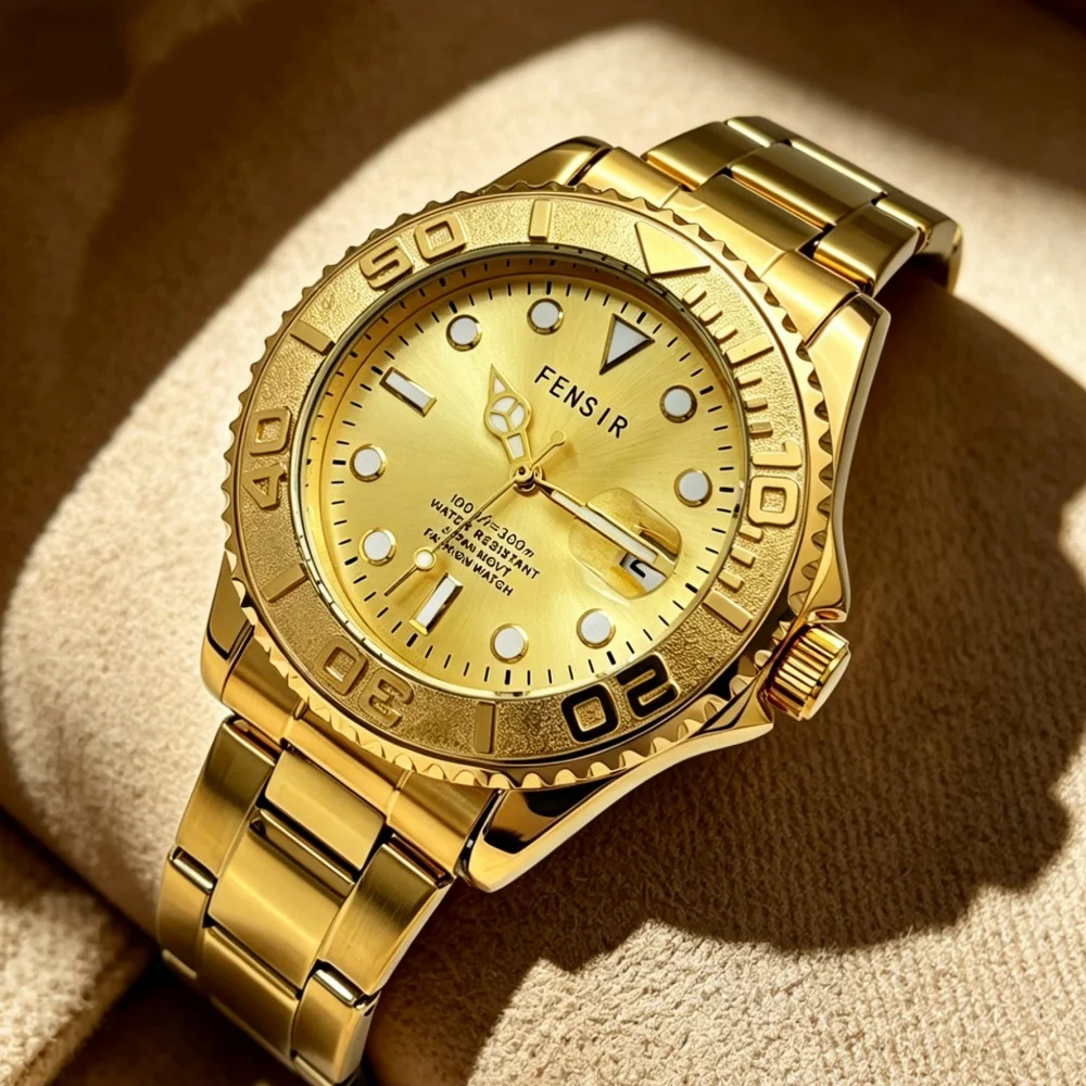 Popular Gold Men's Quartz Watch, Dual-Purpose Business and Casual Waterproof Luminous Men's Wristwatch, Classic Diving Luxury Steel Band Men's Watch, Light Luxury Gentleman's Commuter Versatile Watch, Durable and Precise Men's Gift Fashion Wristwatch
Popular Gold Men's Quartz Watch, Dual-Purpose Business and Casual Waterproof Luminous Men's Wristwatch, Classic Diving Luxury Steel Band Men's Watch, Light Luxury Gentleman's Commuter Versatile Watch, Durable and Precise Men's Gift Fashion Wristwatch