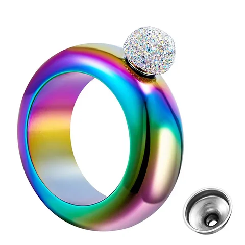 3.5oz Bangle Bracelet Hip Flask 304 Stainless Steel Hip Flask for Whiskey Portable Alcohol Liquor Flask with Funnel YY092