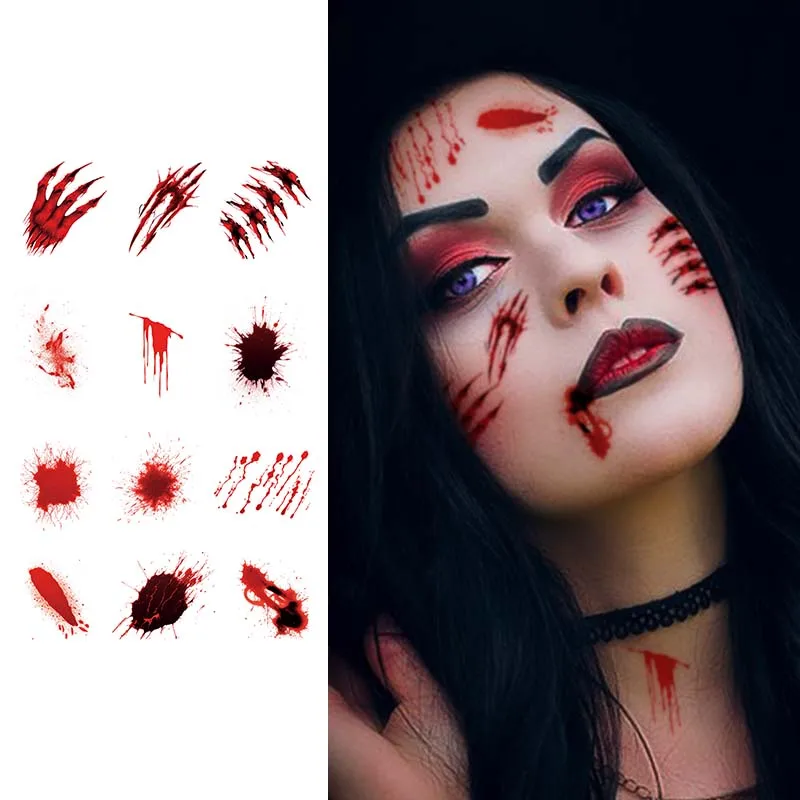 Halloween bloodstain horror decoration waterproof temporary tattoo stickers, long-lasting, realistic, fake tattoos,unisex
Halloween bloodstain horror decoration waterproof temporary tattoo stickers, long-lasting, realistic, fake tattoos,unisex