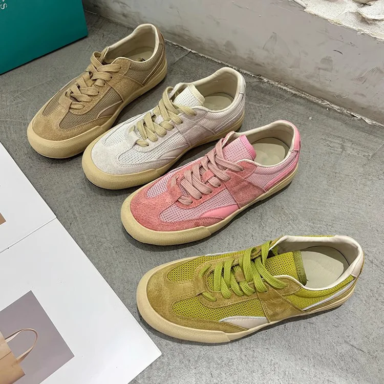 Multi Color Suede Mesh Sneakers For Women Lace Up Round Toe Flat Non Slip Rubber Sole Retro Casual Trainers Breathable Upper In
Multi Color Suede Mesh Sneakers For Women Lace Up Round Toe Flat Non Slip Rubber Sole Retro Casual Trainers Breathable Upper In