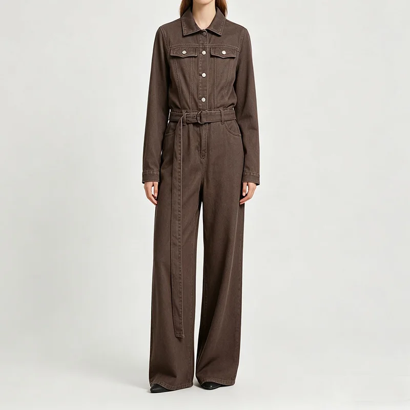 Summer Women's Casual Trousers 2026 New Fashion Long Sleeved Workwear Denim Jumpsuit Elegant Women's Wde Leg Pants
Summer Women's Casual Trousers 2026 New Fashion Long Sleeved Workwear Denim Jumpsuit Elegant Women's Wde Leg Pants
