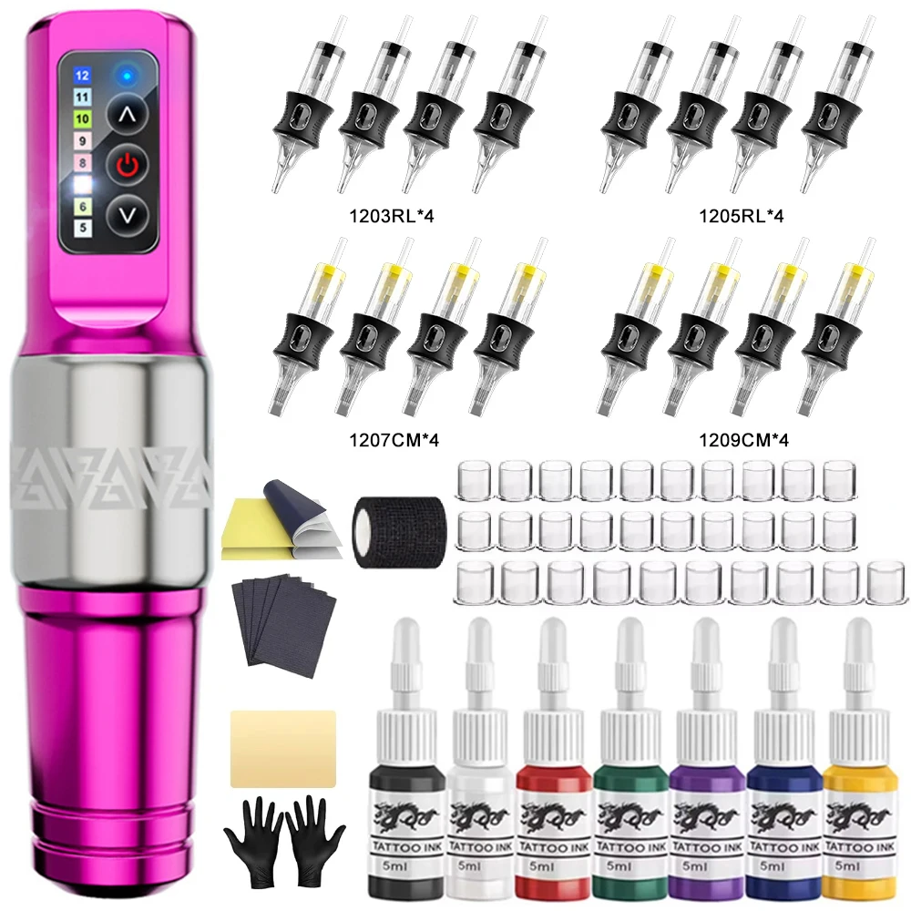 Wireless Tattoo Machine Kit with USB Rechargeable 1400mAh - Professional & Beginner Tattoo Kit, Portable Tattoo Pen Tattoo Gun
Wireless Tattoo Machine Kit with USB Rechargeable 1400mAh - Professional & Beginner Tattoo Kit, Portable Tattoo Pen Tattoo Gun