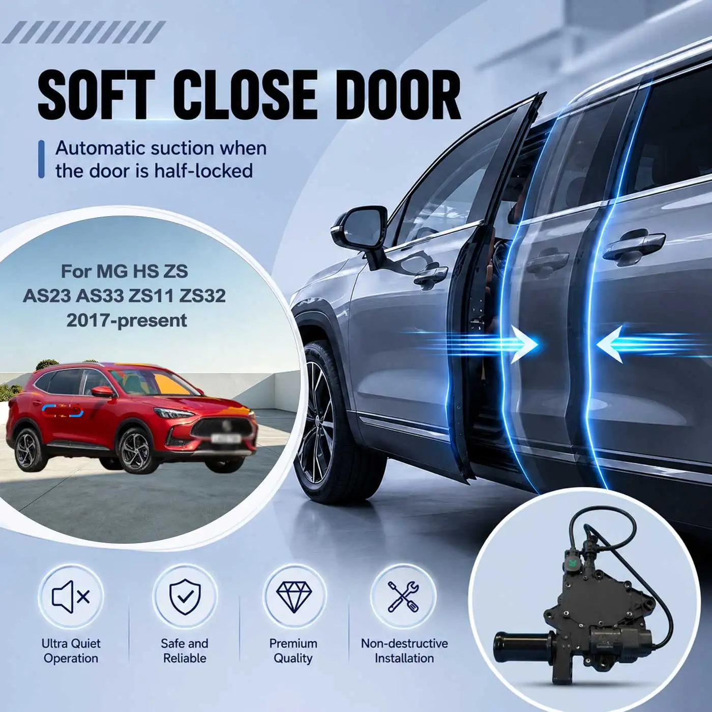For MG HS ZS AS23 AS33 ZS11 ZS32 2017-present Electric Soft Close Door Auto Pull-In Suction Lock Intelligent Silent Closer Kit
For MG HS ZS AS23 AS33 ZS11 ZS32 2017-present Electric Soft Close Door Auto Pull-In Suction Lock Intelligent Silent Closer Kit
