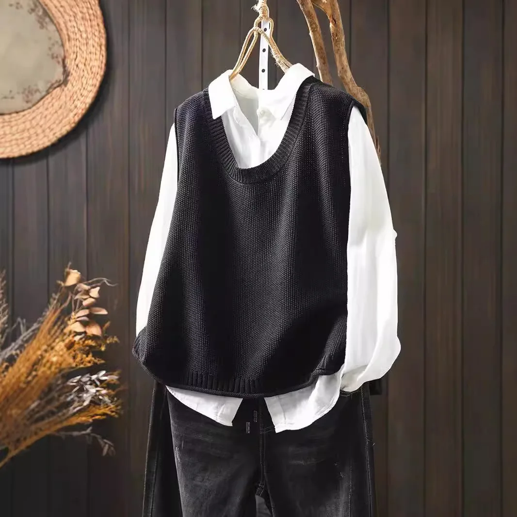 Вязаный жилет на пуговицах сзади | Женская хлопковая майка весна-осень 2025 года | Многослойная часть в стиле бохо-шик
Вязаный жилет на пуговицах сзади | Женская хлопковая майка весна-осень 2025 года | Многослойная часть в стиле бохо-шик