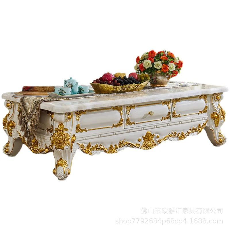 YJQ European marble coffee table living room solid wood carving flower coffee table court storage tea table white
YJQ European marble coffee table living room solid wood carving flower coffee table court storage tea table white