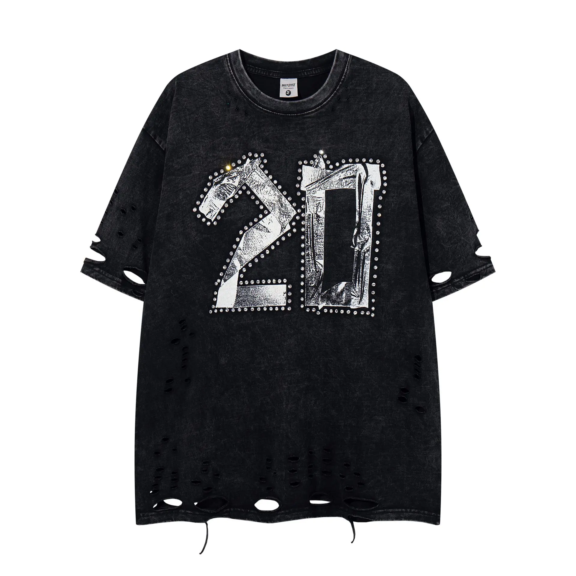 Men's Fashion High Street Vintage Hip Hop T Shirts With Hotfix Rhinestone Loose Fit Vibe Style Tees Washed Retro Ripped Tops
Men's Fashion High Street Vintage Hip Hop T Shirts With Hotfix Rhinestone Loose Fit Vibe Style Tees Washed Retro Ripped Tops