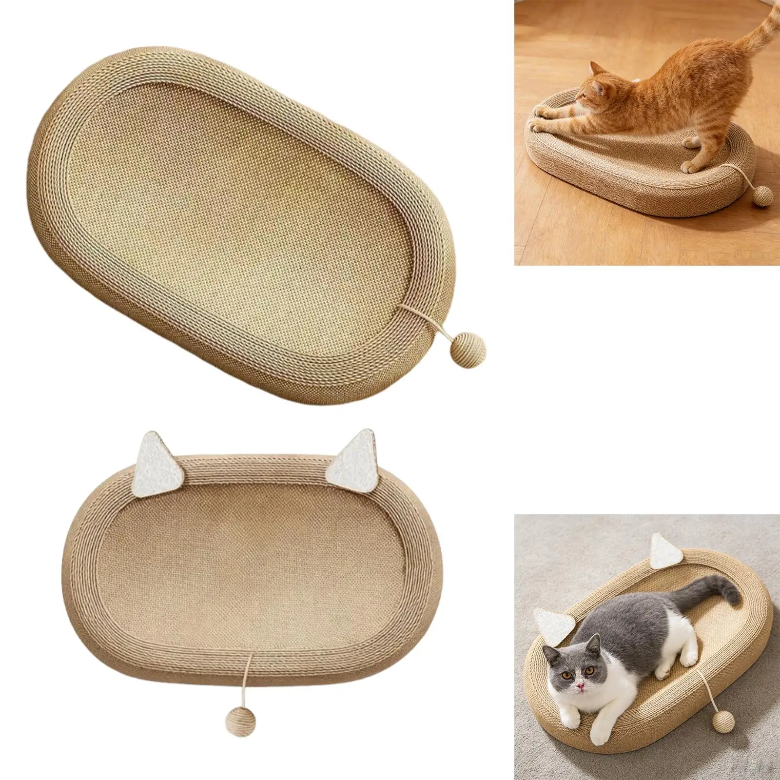 Sisal Scratching Bed, Oval Scratching Tray, Wear-resistant Furniture Protector, Scratching Board for Indoor Use
Sisal Scratching Bed, Oval Scratching Tray, Wear-resistant Furniture Protector, Scratching Board for Indoor Use
