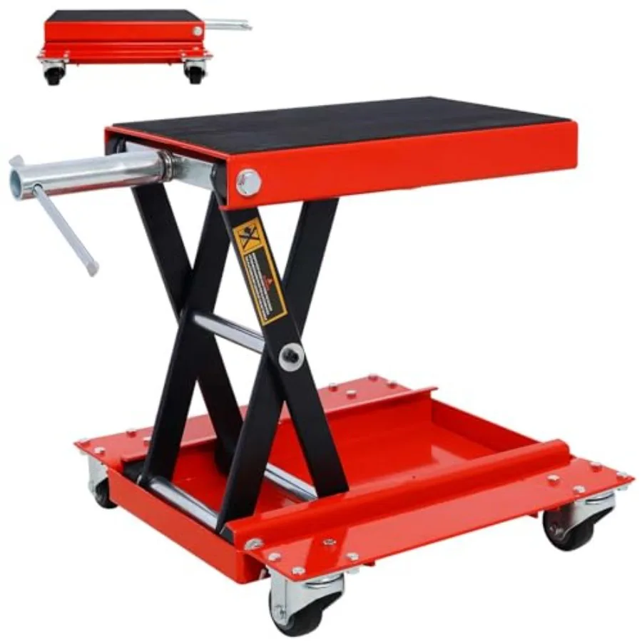 1100 LBS Motorcycle Lift Jack with Dolly Wide Deck Heavy-Duty Scissor Lift Stand for Street Bikes Cruisers Touring Motorcycles
1100 LBS Motorcycle Lift Jack with Dolly Wide Deck Heavy-Duty Scissor Lift Stand for Street Bikes Cruisers Touring Motorcycles